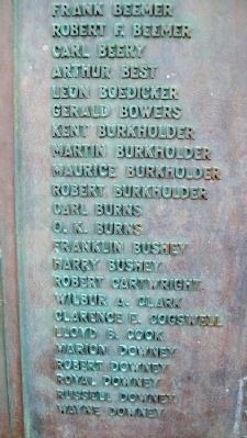 Beaverdam & Vicinity WWII Memorial Honor Roll image. Click for full size.