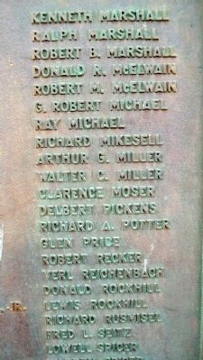 Beaverdam & Vicinity WWII Memorial Honor Roll image. Click for full size.