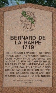 Bernard de la Harpe 1719 Marker image. Click for full size.