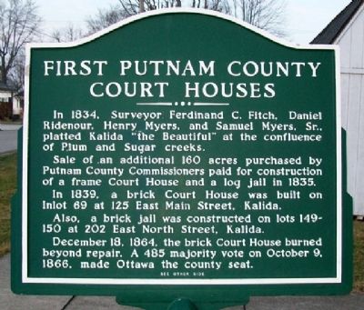 First Putnam County Court Houses Marker (Side B) image. Click for full size.