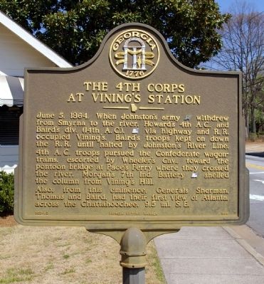 The 4th Corps at Vinings Station Marker image. Click for full size.