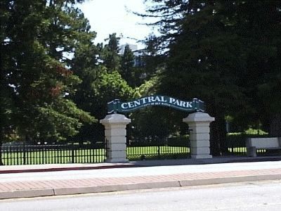 Central Park Entry and Iron Fence along El Camino Real. Click for full size. Central Park Entry and Iron Fence along El Camino Real image. Click for full size.