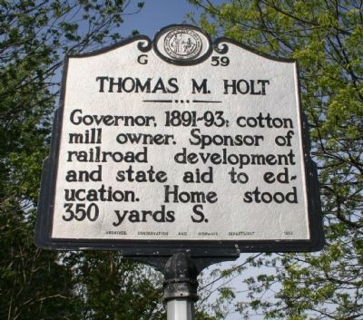 Thomas M. Holt Marker. Click for full size. Thomas M. Holt Marker image. Click for full size.