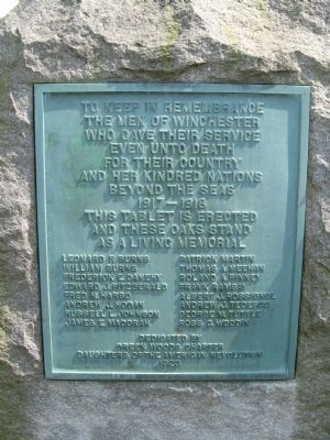 Winchester World War I Memorial image. Click for full size.
