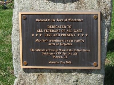 Winchester VFW Monument Marker. Click for full size. Winchester VFW Monument Marker image. Click for full size.