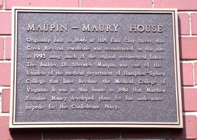 Maupin - Maury House Marker image. Click for full size.