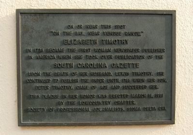 Elizabeth Timothy Marker. Click for full size. Elizabeth Timothy Marker image. Click for full size.