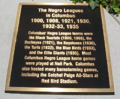 The Negro Leagues in Columbus Marker image. Click for full size.