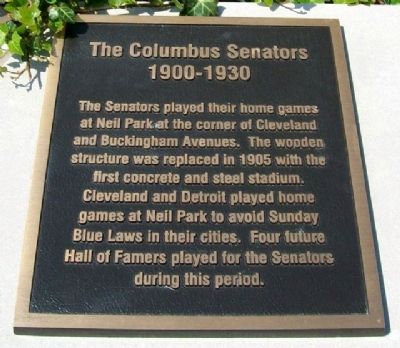 The Columbus Senators Marker. Click for full size. The Columbus Senators Marker image. Click for full size.