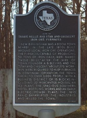 Tassie Belle and Star and Cresent Iron Ore Furnaces Marker. Click for full size. Tassie Belle and Star and Cresent Iron Ore Furnaces Marker image. Click for full size.