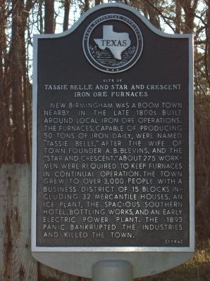 Tassie Belle and Star and Cresent Iron Ore Furnaces Marker image. Click for full size.