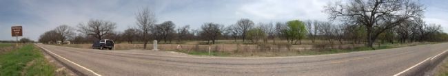 Panorama of Mission Santa Cruz de San Saba marker and its location. image. Click for full size.