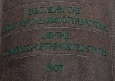 McClellan Memorial: inscription, north face image. Click for full size.