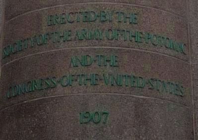 McClellan Memorial: inscription, north face image. Click for full size.