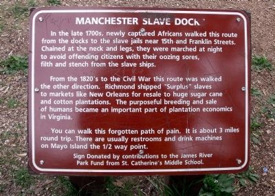 Manchester Slave Dock Marker image. Click for full size.
