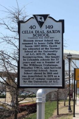 Celia Dial Saxon School Marker. Click for full size. Celia Dial Saxon School Marker image. Click for full size.