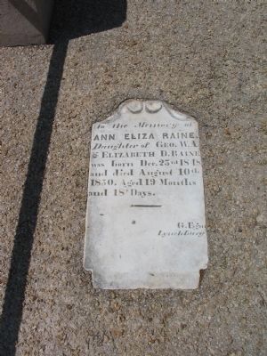 Ann Eliza Raine Tombstone image. Click for full size.