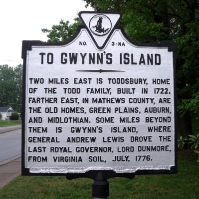To Gwynn's Island Marker image. Click for full size.