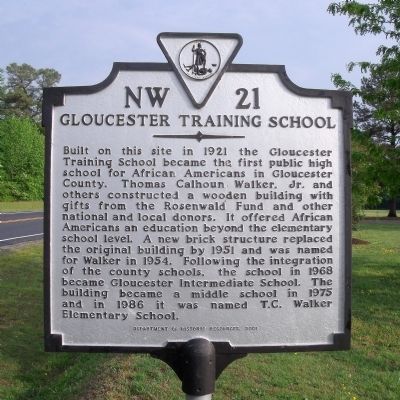 Gloucester Training School Marker image. Click for full size.
