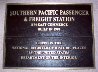 Southern Pacific Passenger & Freight Station Marker image. Click for full size.