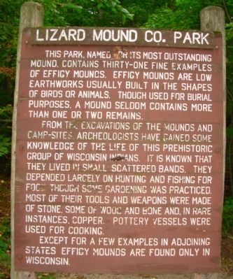 Lizard Mound Co. Park Marker image. Click for full size.