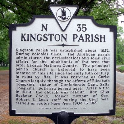 Kingston Parish Marker image. Click for full size.