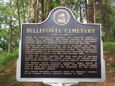 Bellefonte Cemetery / Town of Bellefonte Marker image. Click for full size.