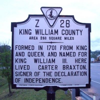 King William County (obverse) image. Click for full size.