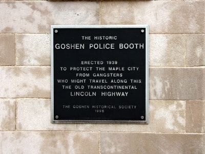 The Historic Goshen Police Booth Marker image. Click for full size.