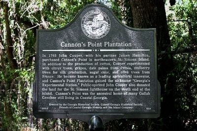 Cannon's Point Plantation Marker. Click for full size. Cannon's Point Plantation Marker image. Click for full size.
