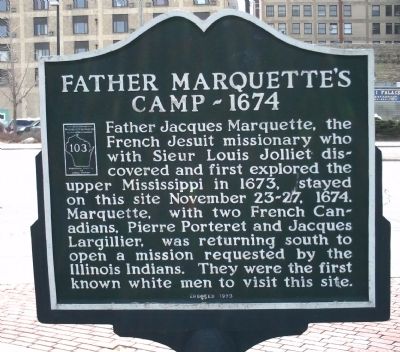 Father Marquette's Camp - 1674 Marker image. Click for full size.