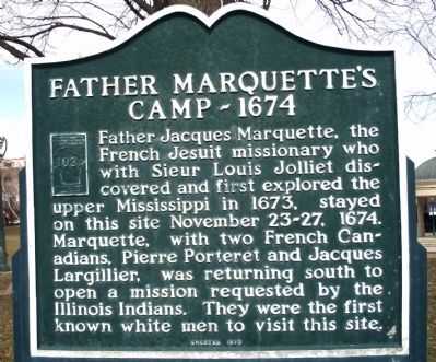 Father Marquette's Camp - 1674 Marker image. Click for full size.