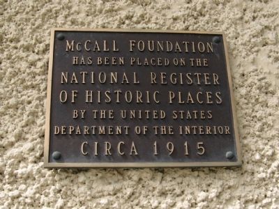 McCall Foundation Marker image. Click for full size.