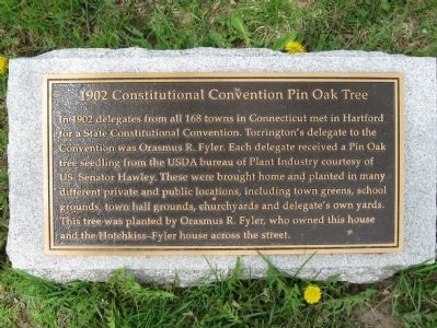 1902 Constitutional Convention Pin Oak Tree Marker image. Click for full size.