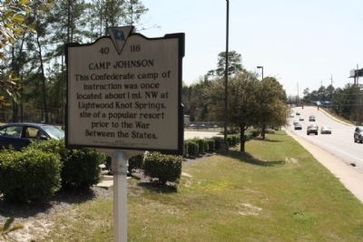 Camp Johnson Marker, looking south along Parklane Road. Click for full size. Camp Johnson Marker, looking south along Parklane Road image. Click for full size.