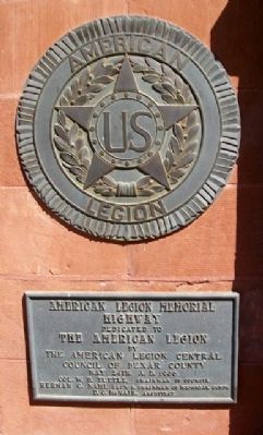 American Legion Memorial Highway Marker image. Click for full size.