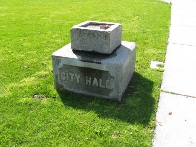City Hall Cornerstone Located South of the Marker image. Click for full size.