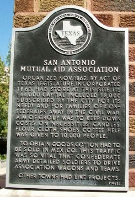 San Antonio Mutual Aid Association Marker image. Click for full size.