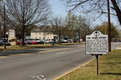 Early Columbia Racetrack Marker, looking west along Devine Street image. Click for full size.