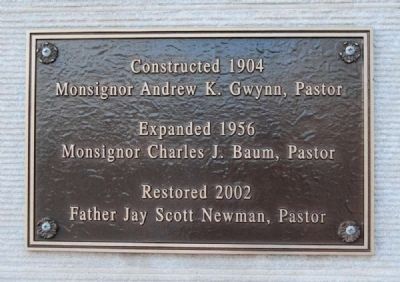 St Mary's Catholic Church South Entrance Dedication Plaque image. Click for full size.