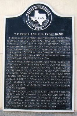 T.C. Frost and the Frost Bank Marker image. Click for full size.