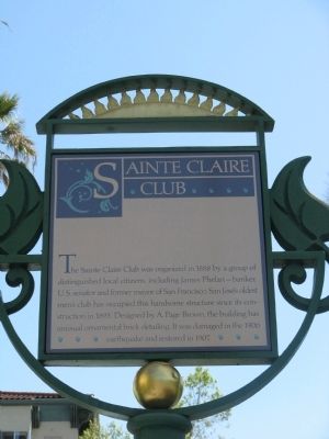 Sainte Claire Club Marker image. Click for full size.