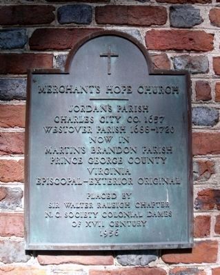 Merchant's Hope Church Plaque image. Click for full size.