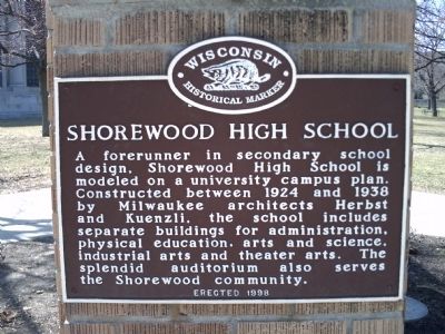 Shorewood High School Marker image. Click for full size.