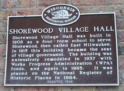 Shorewood Village Hall Marker image. Click for full size.