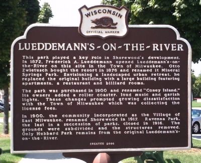 Lueddemann’s-On-The-River Marker image. Click for full size.