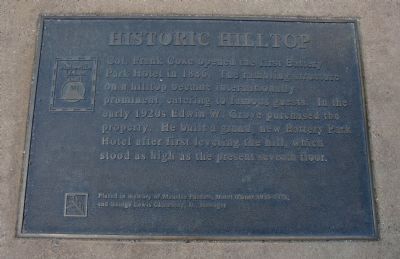 Historic Hilltop Marker. Click for full size. Historic Hilltop Marker image. Click for full size.