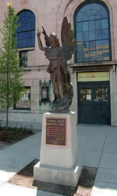 Thomas Wolfe Memorial <i>Angel</i> - at Entrance to the Asheville Art Museum, No. 2 Pack Square image. Click for full size.