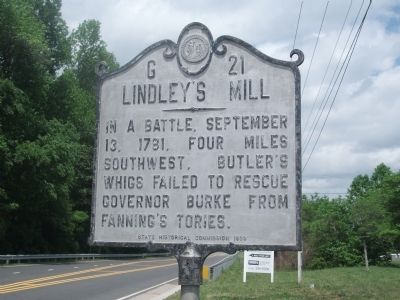 Lindley's Mill Marker image. Click for full size.