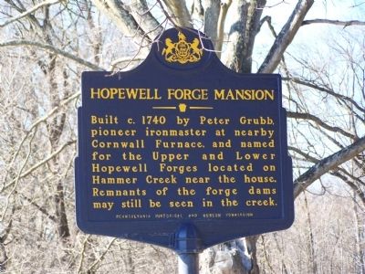Hopewell Forge Mansion Marker. Click for full size. Hopewell Forge Mansion Marker image. Click for full size.
